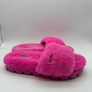 UGG Cozetta Curly Slide Slippers Faux Fur Pink Women's Size 7